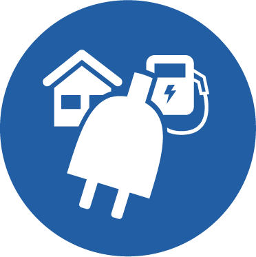 Icon mit Auto, Ladesäule und Stecker mit Blatt. Steht für den reinen Ladetarif.